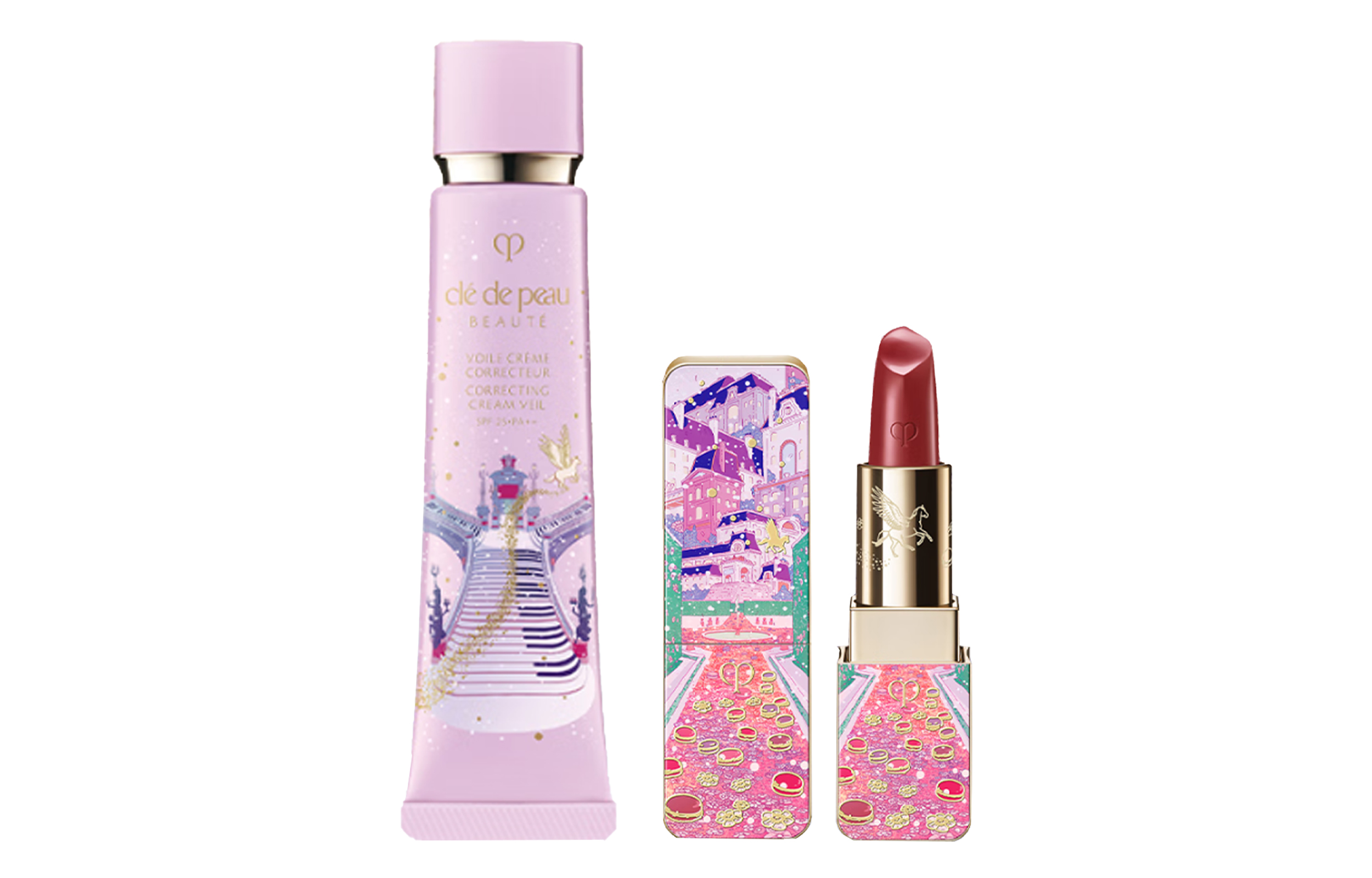 

Clé De Peau Beauté Тюбик праймера City Of Light And Illusion Gold для губной помады, набор макияжа, легко растушевывается, 4г+37мл