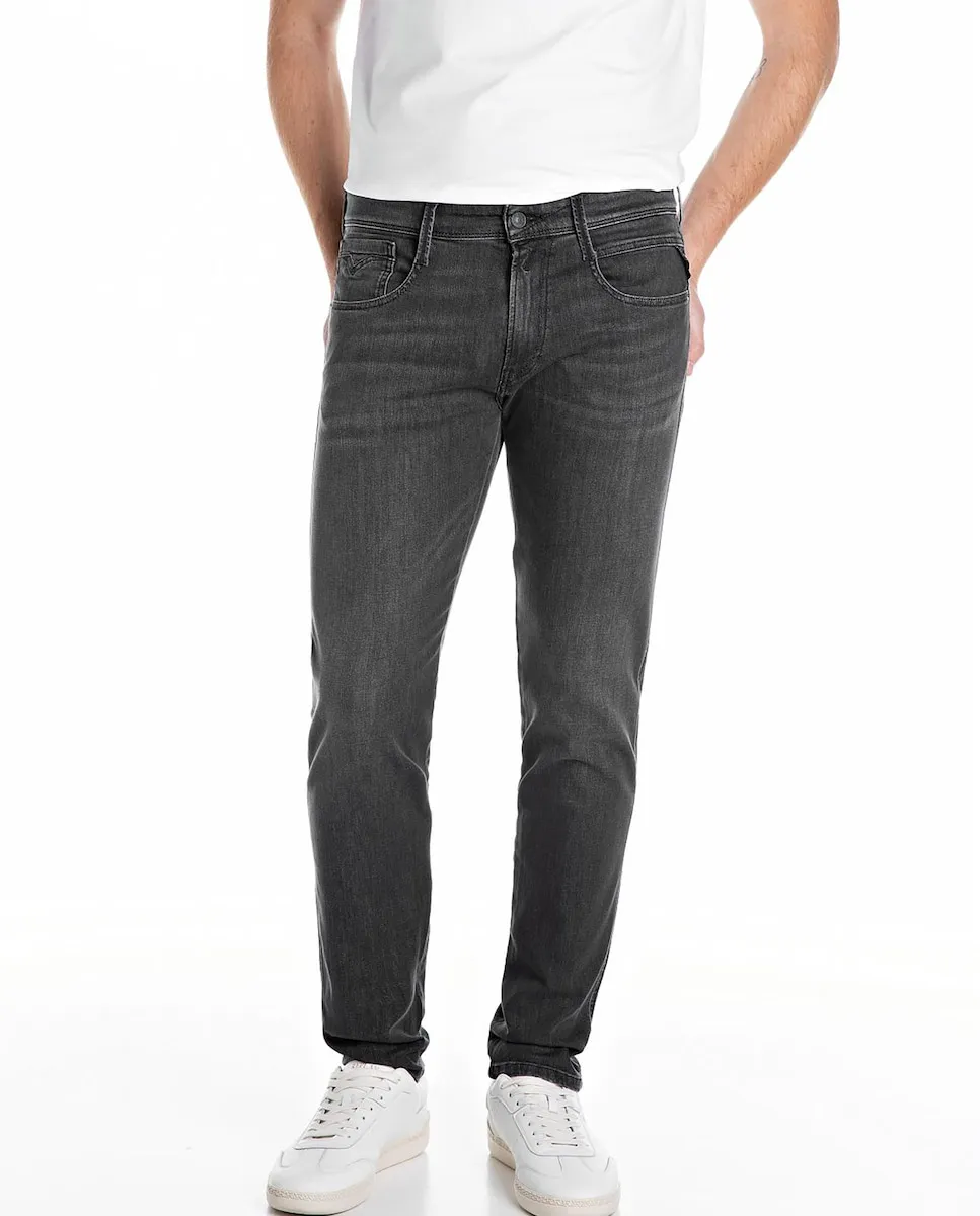 

Слитный мужской джинсовый комбинезон с карманами Replay, темно-серый