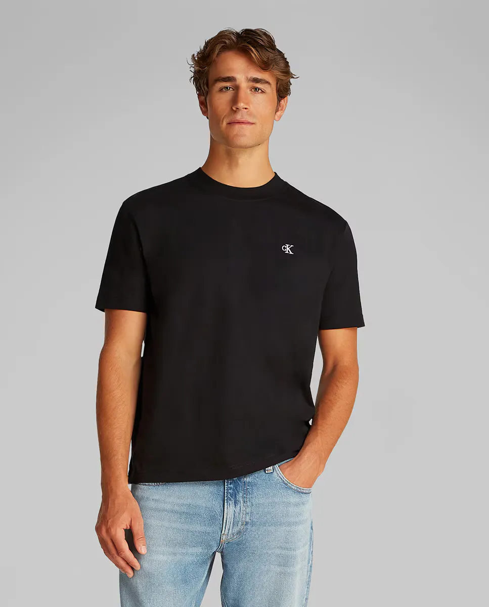 

Мужская футболка с принтом на спине Calvin Klein Jeans, чёрный