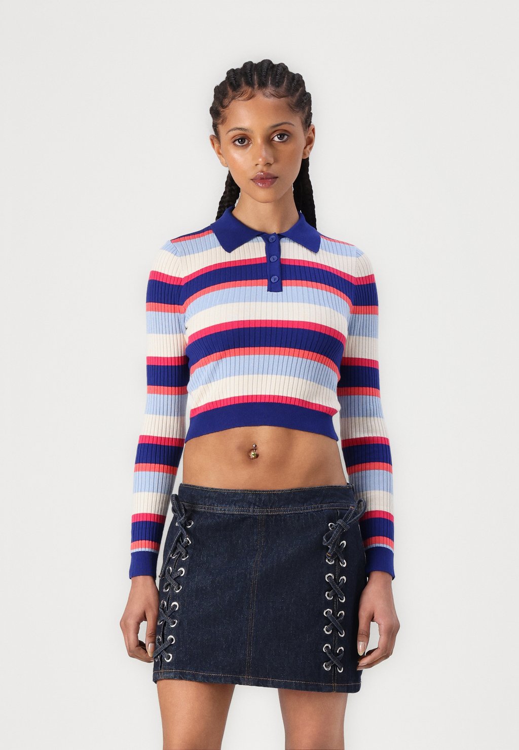 

Джемпер ONLKAROL CROP BUTTON ONLY, синий