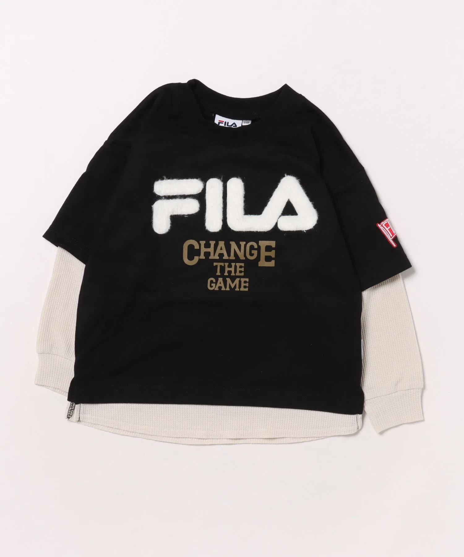 Детская футболка с длинным рукавом FILA с логотипом чёрная