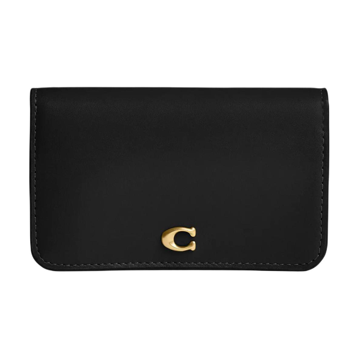 

COACH Мини-визитница из телячьей кожи для женщин черная
