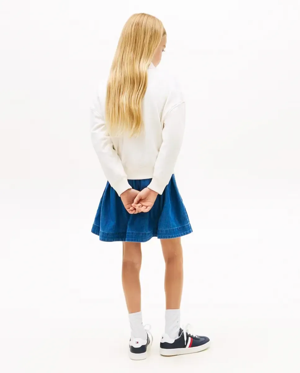 Девочка толстовка с цветочным логотипом Tommy Hilfiger, белый — фото 2