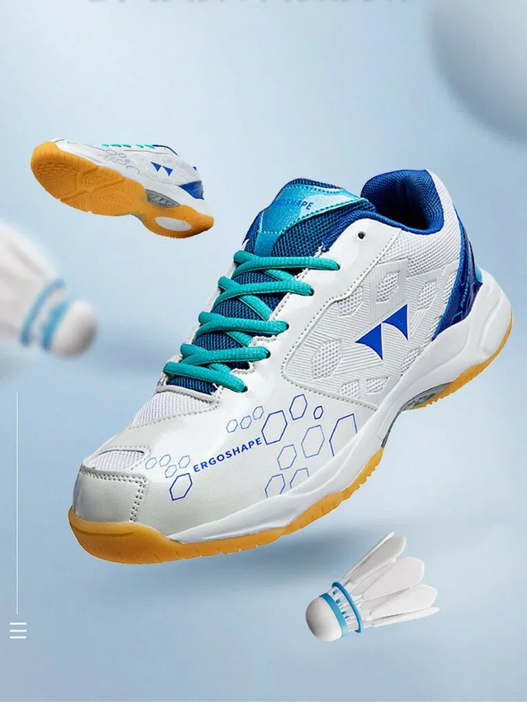 Кроссовки для бадминтона унисекс, White/Blue