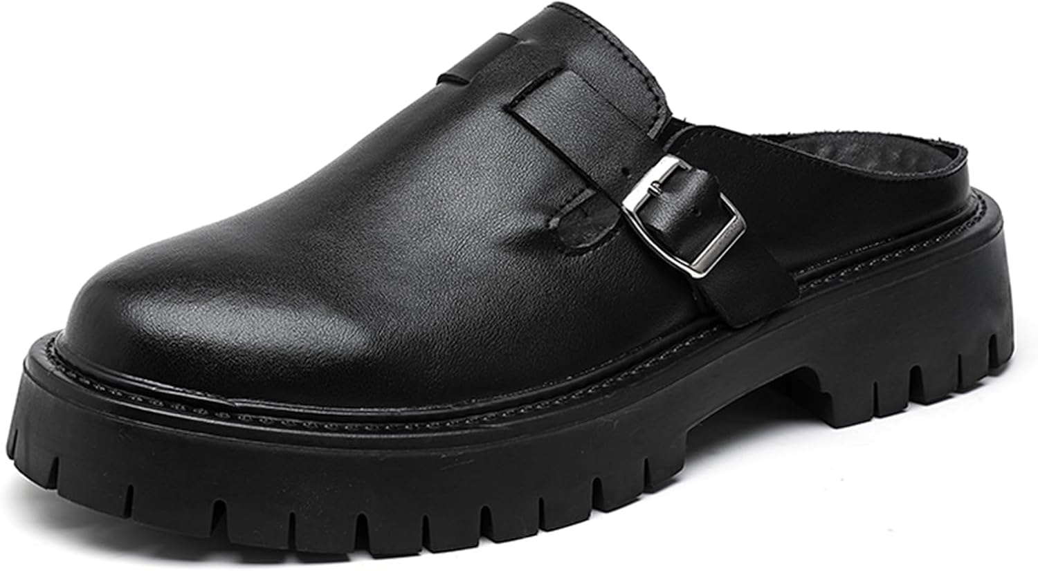 

Мужские домашние тапочки Abborora с задником из кожи, лоферы-слипоны, удобные беззадние сандалии, черный