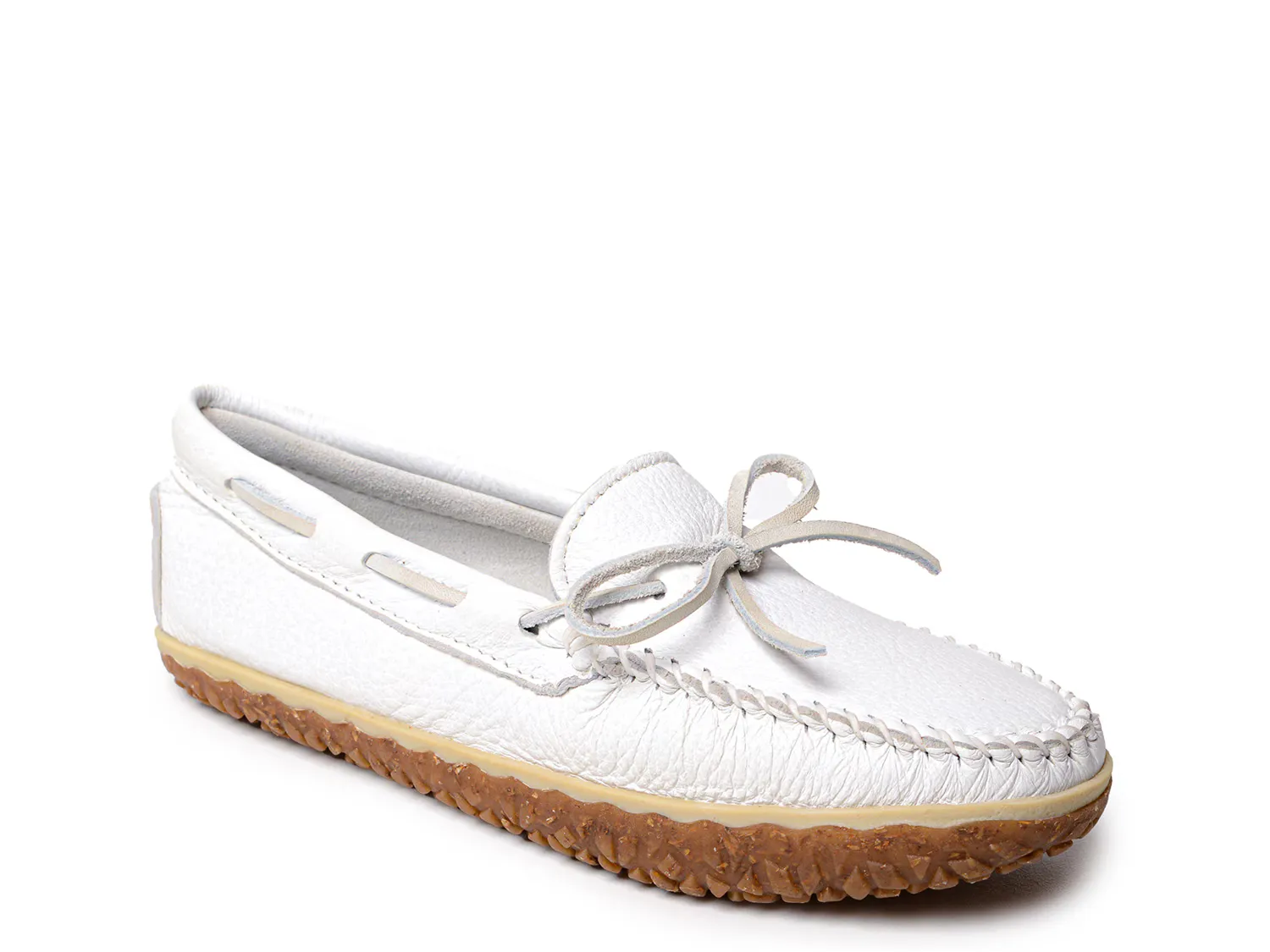 Балетки Deerskin Tread Loafer Minnetonka, белый
