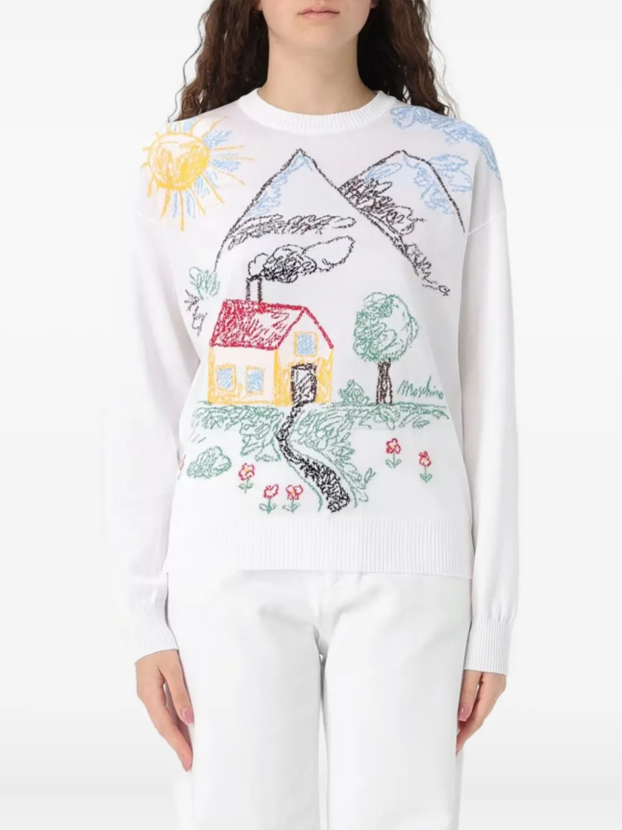 

Джемпер из хлопка Moschino, белый
