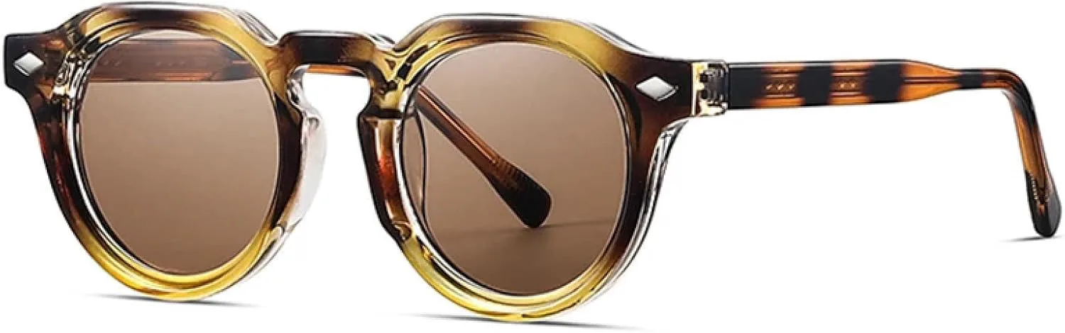 

Женские круглые солнцезащитные очки сине-зеленого цвета с защитой от УФ-излучения UV400. Мужские солнцезащитные очки в стиле панк с заклепками DSVIGF, Amber Tea