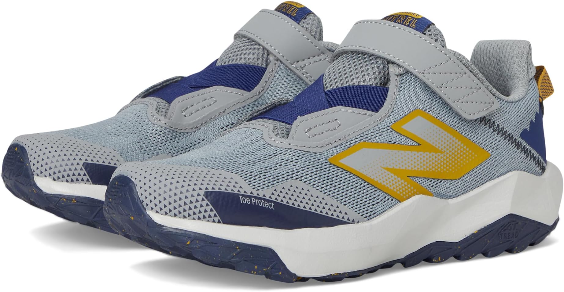 

Кроссовки New Balance Kids Dynasoft Nitrel V6 Bungee Lace With Top Strap, Slate Grey/Blue Oyster/Baroque Gold