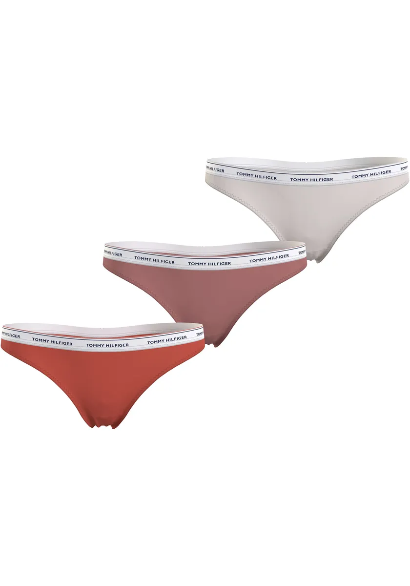 

Трусики Tommy Hilfiger Underwear "3 PACK THONG (EXT SIZES)" (3 шт. в упаковке), с поясом с логотипом Tommy Hilfiger, коралловый