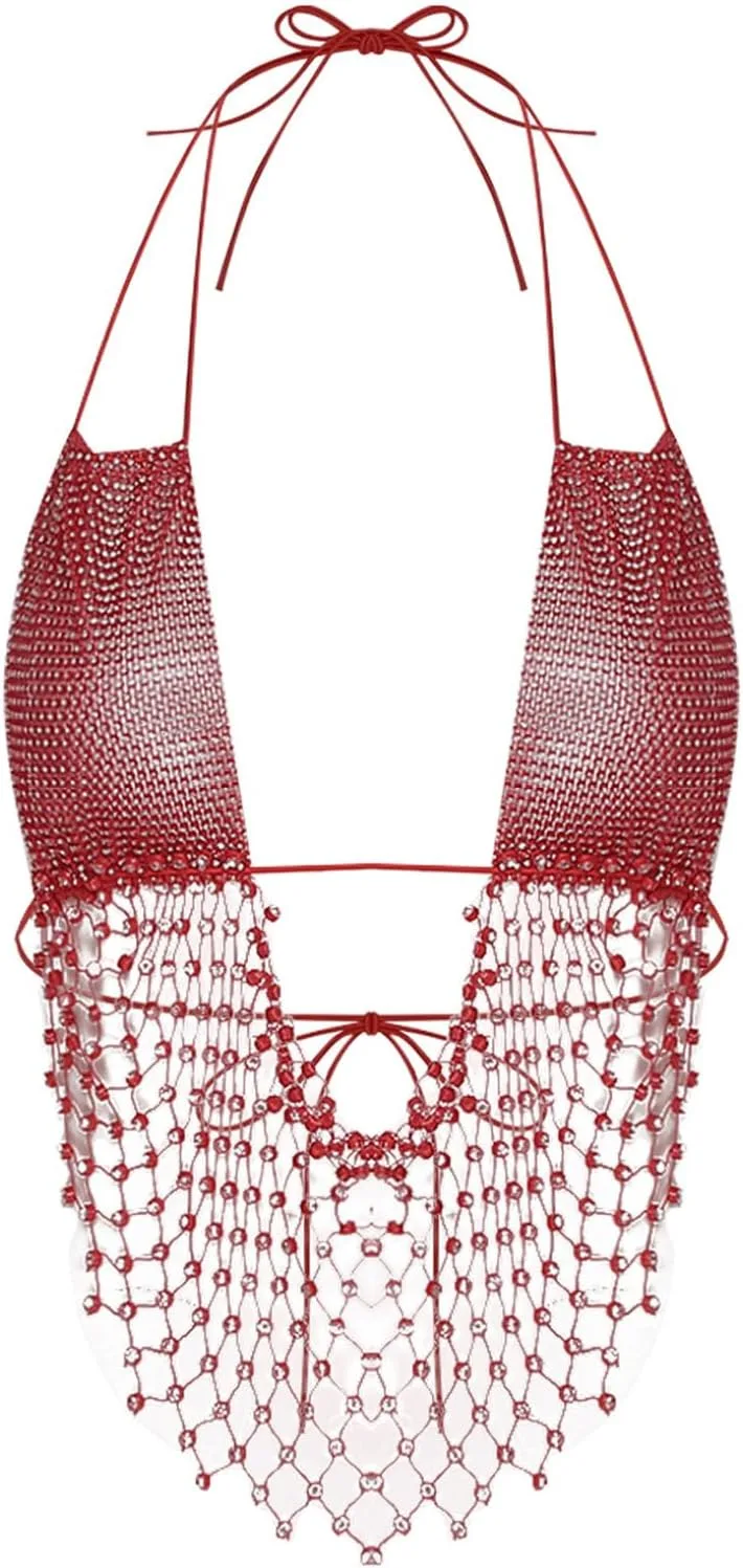 

Топ Bikini Bra Halter Neck с блестками и стразами Hularka