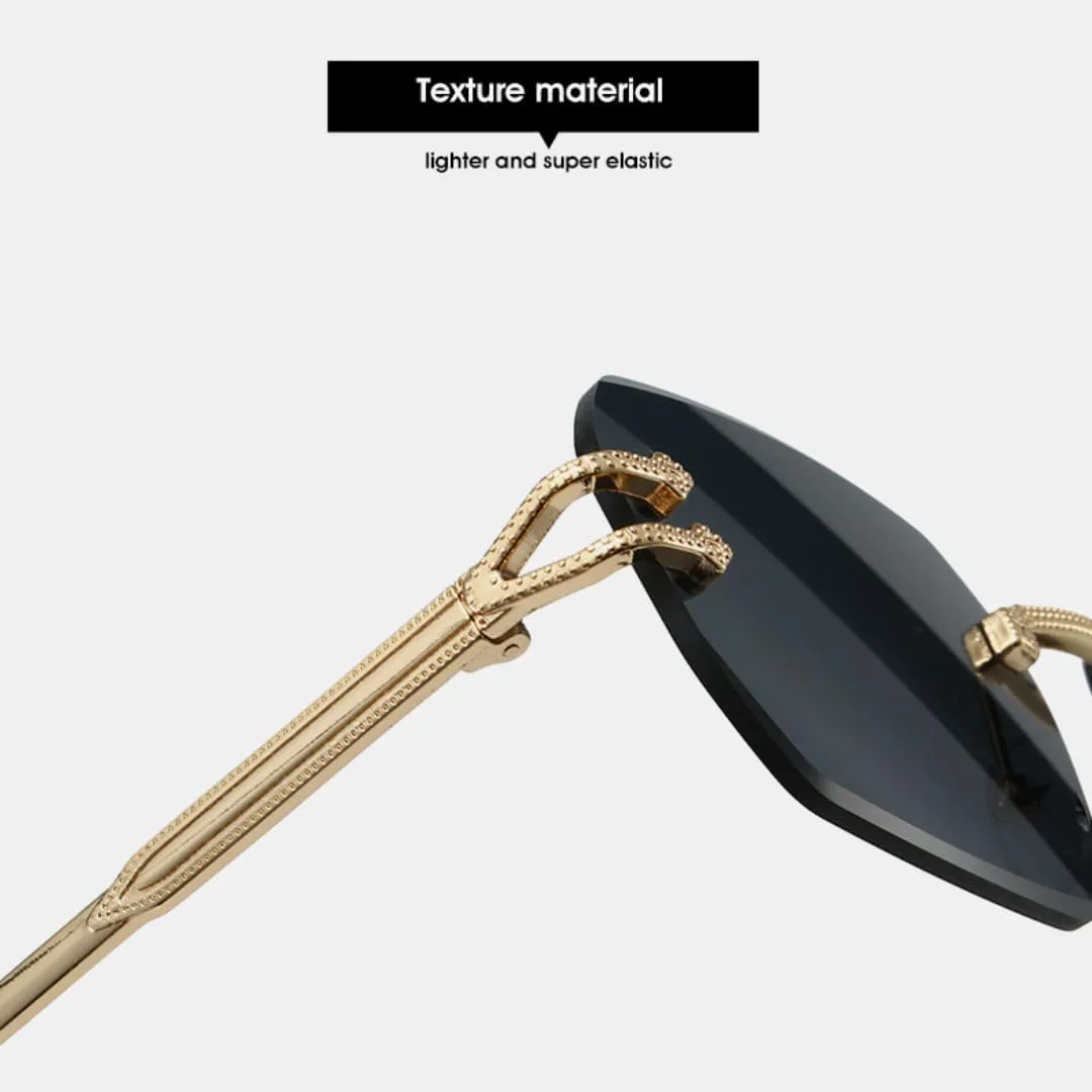 

Винтажные уникальные прямоугольные солнцезащитные очки без оправы для женщин, конфетные цвета, прозрачные линзы, мужские солнцезащитные очки TVTBBVV, Gold Gray