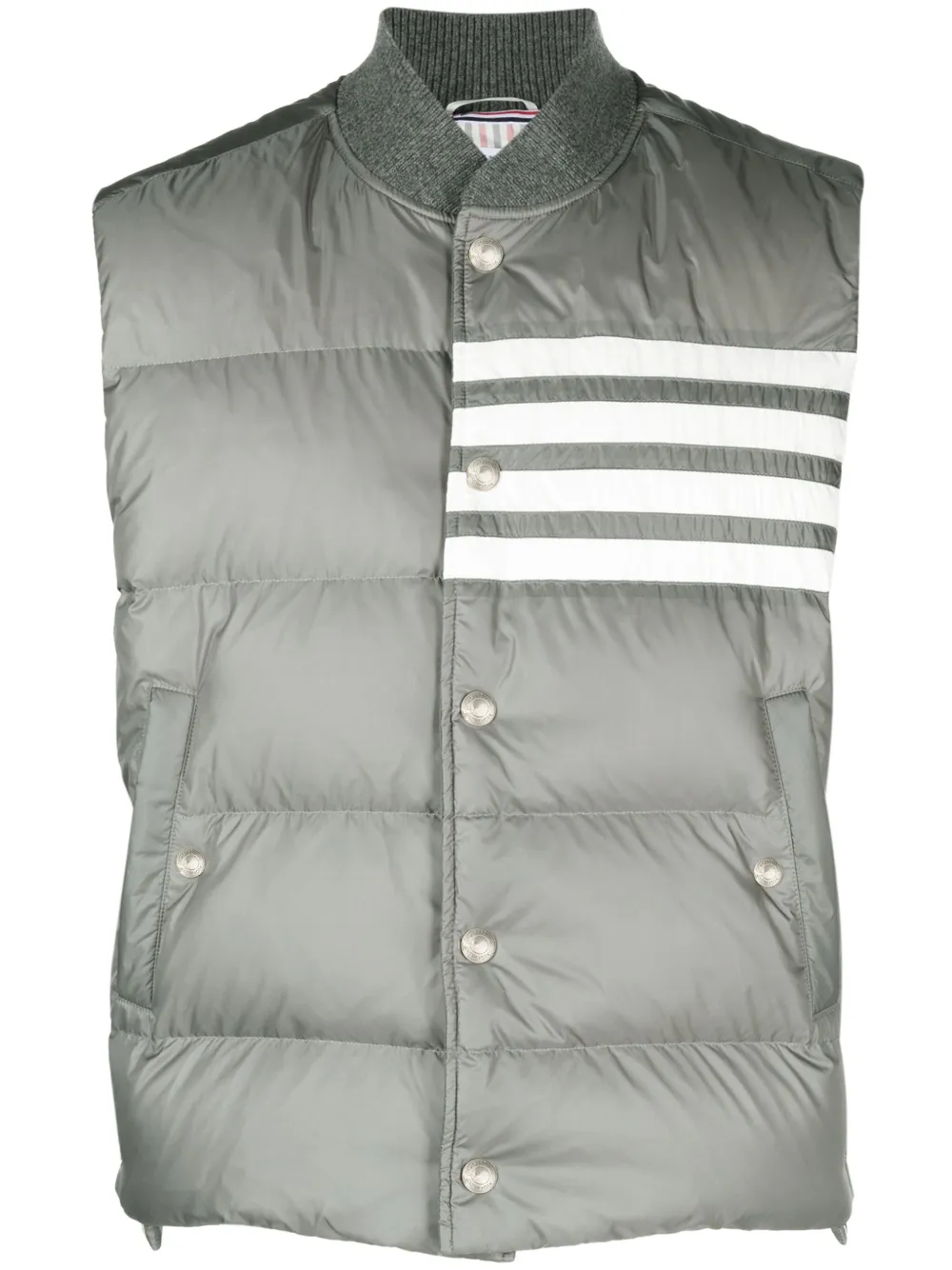 

Дутый жилет с полосками 4-Bar THOM BROWNE, серый