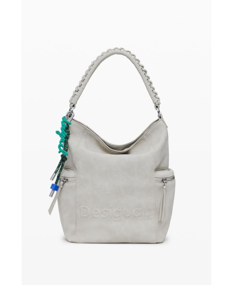 

Женский рюкзак большого размера из искусственной кожи с логотипом Desigual, Off white