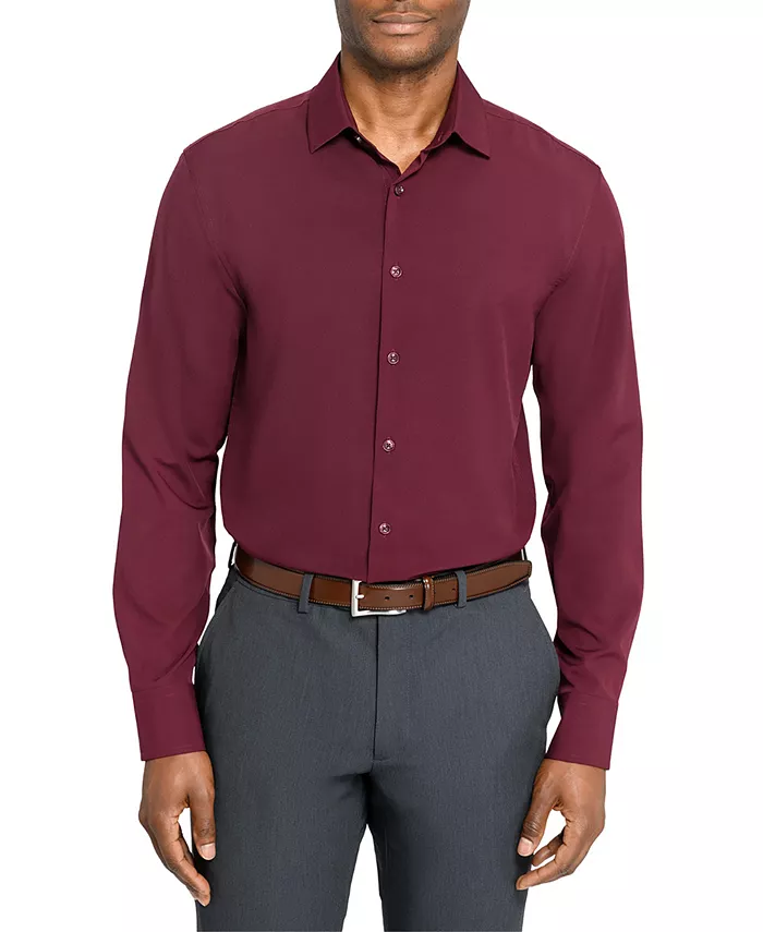 

Мужская классическая рубашка с охлаждающим эффектом и эластичной тканью Construct, красный