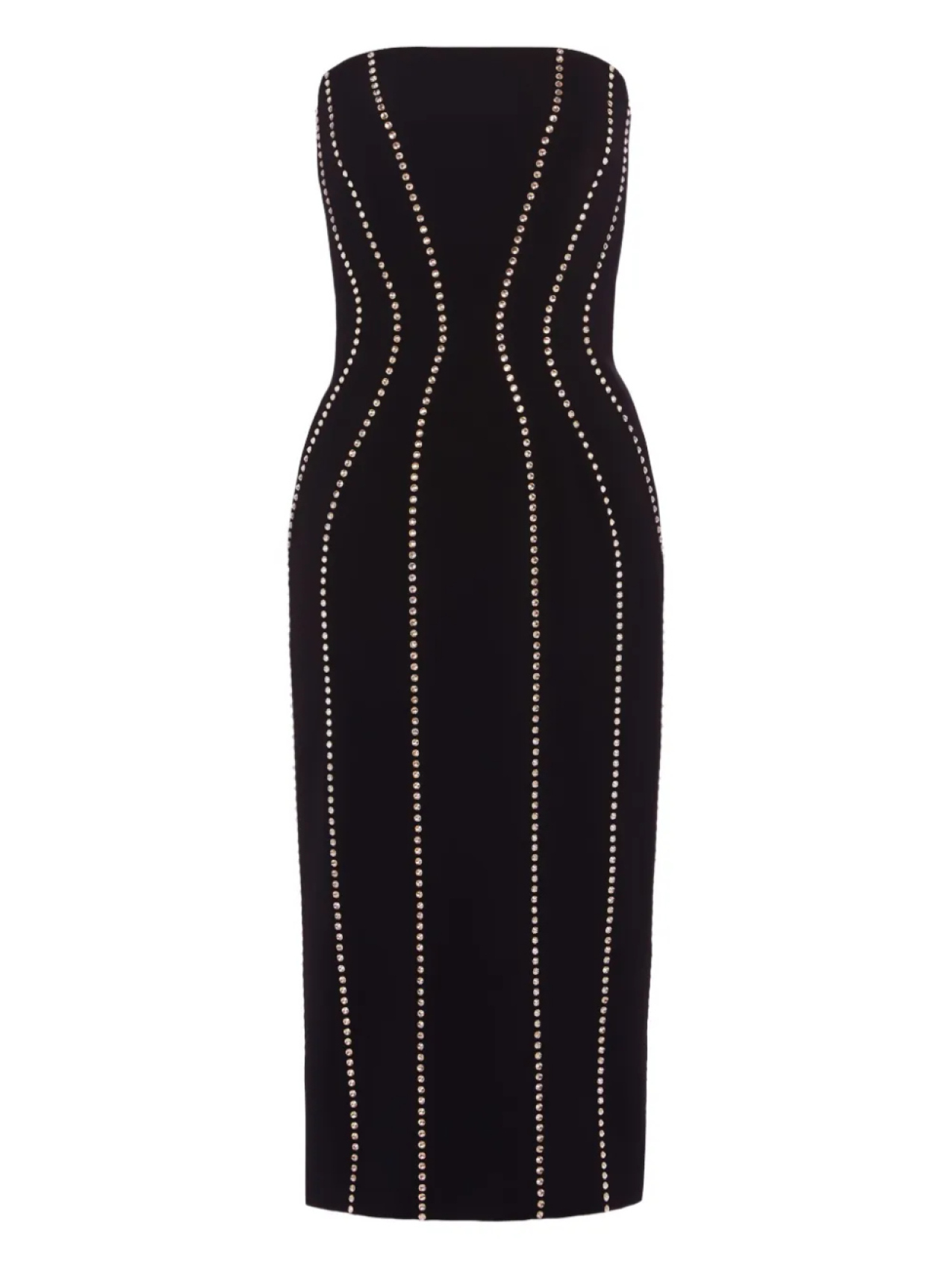 

Платье миди Verity без бретелек с заклепками Jenny Packham, черный