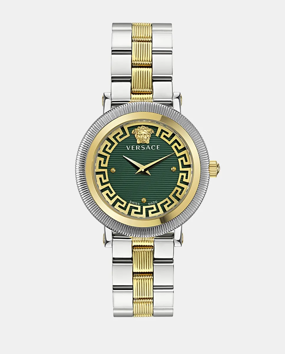 

Женские часы Greca Flourish VE7F00523 из двухцветной стали Versace, мультиколор