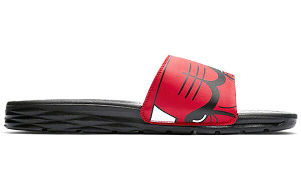 Тапочки nba x benassi 'bulls' Nike, красный — фото 2