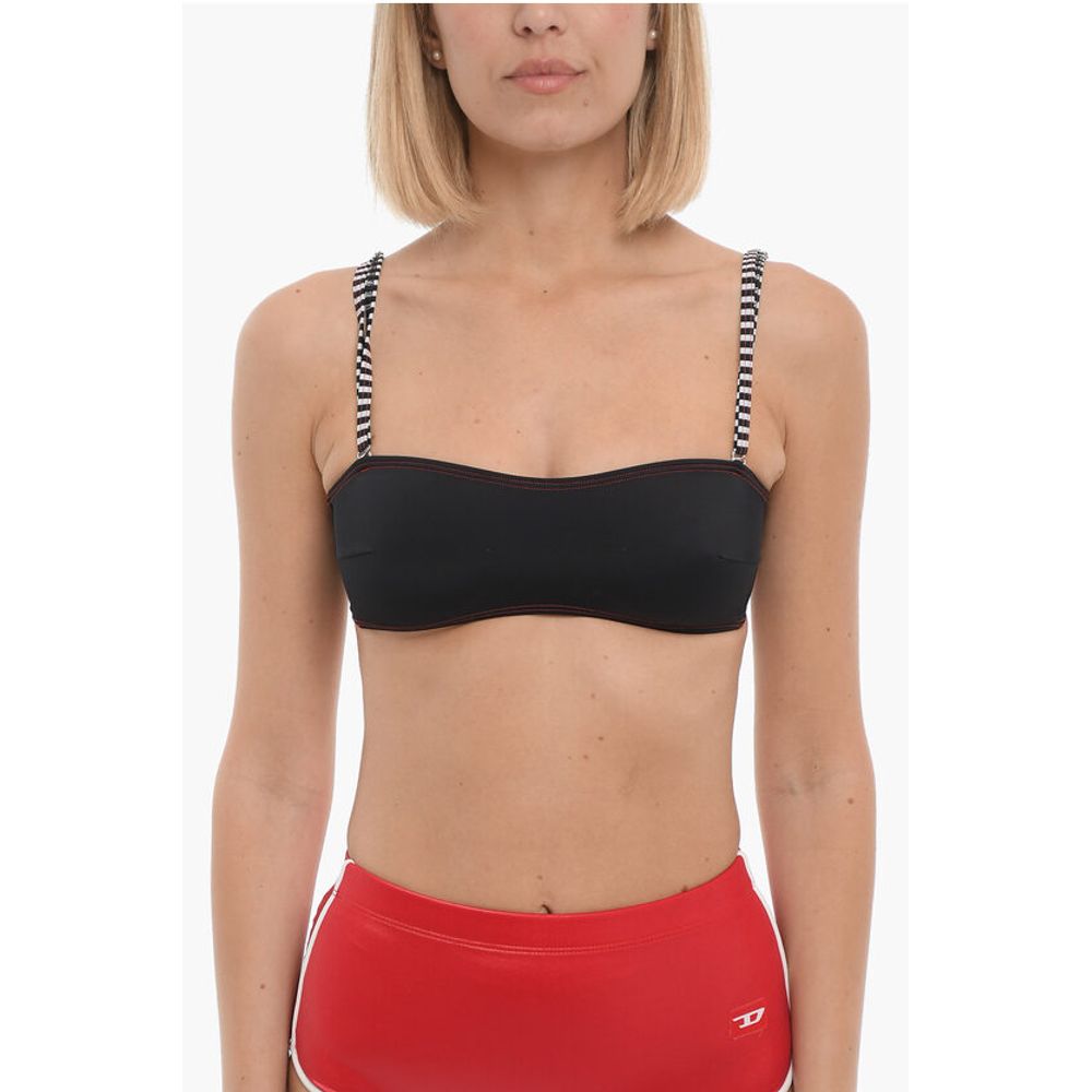 

Верх бикини бандо с полосатыми бретелями Diesel, Black