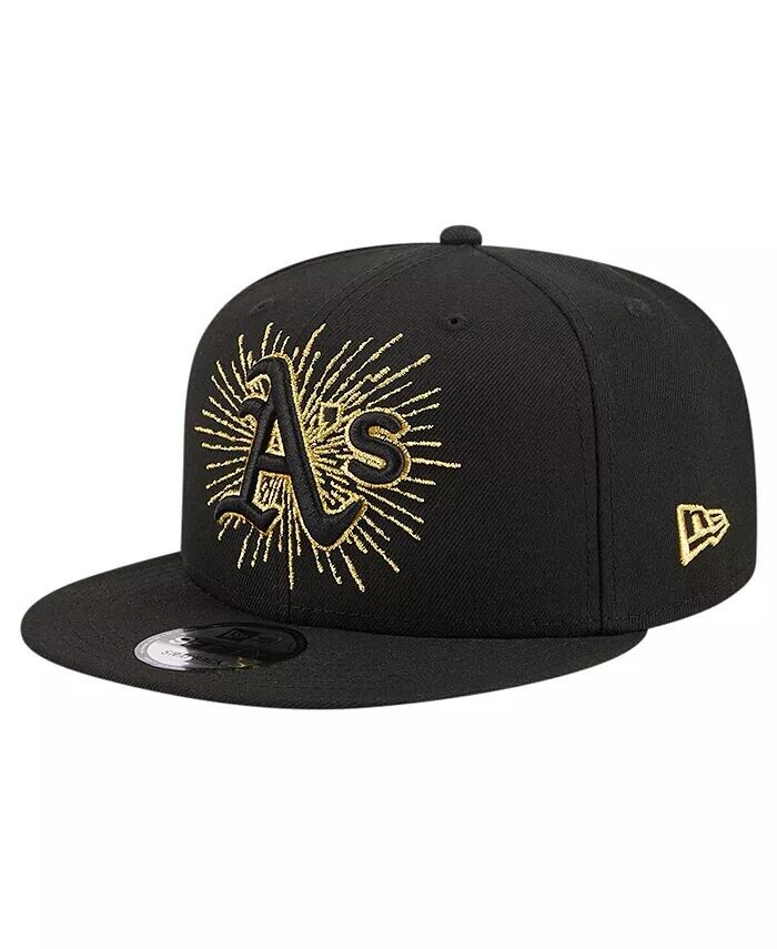 

Мужская черная бейсболка Oakland Athletics с металлическим логотипом 9FIFTY Snapback New Era