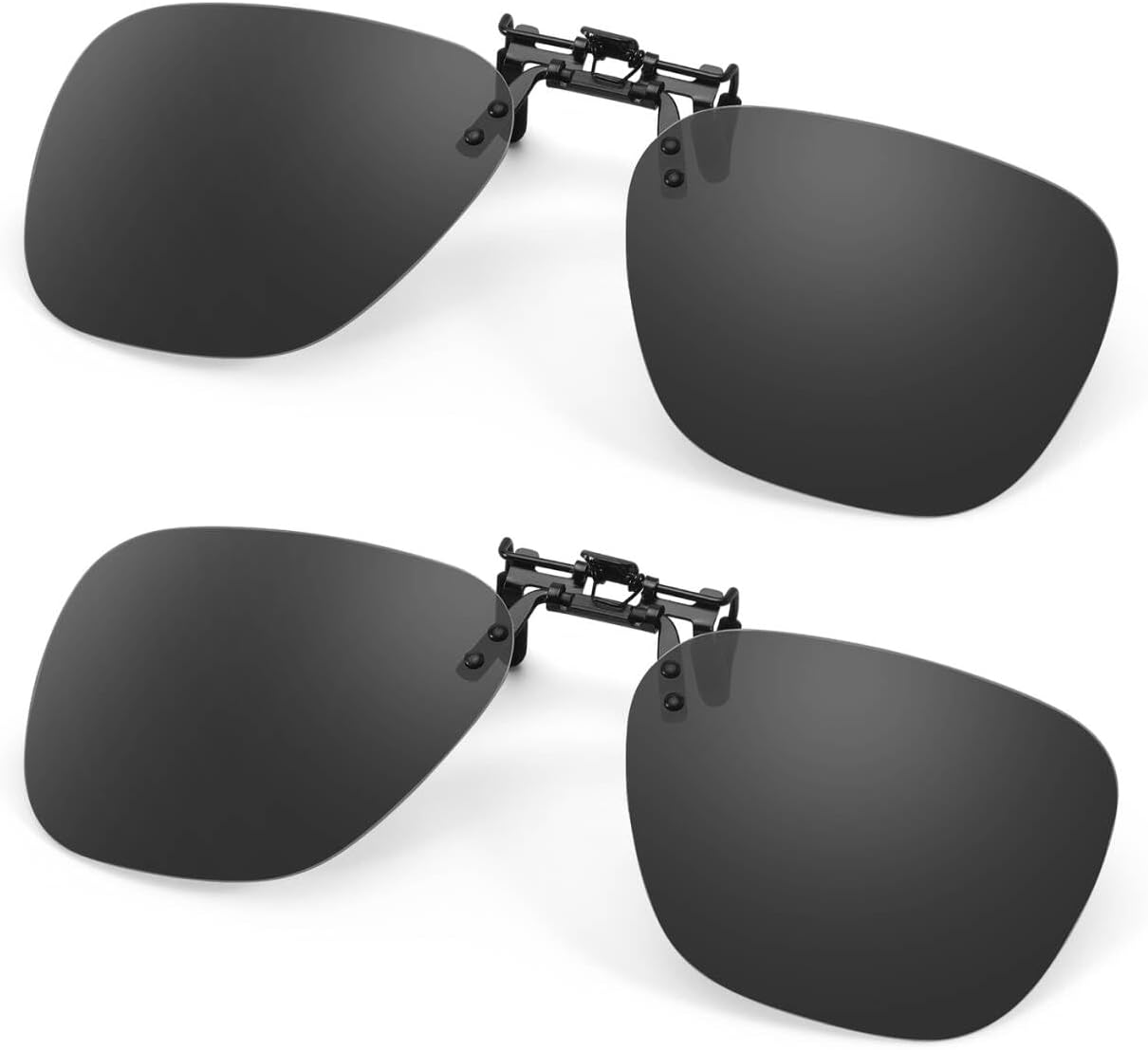 

Поляризованные солнцезащитные очки TJUTR с зажимом для ношения поверх очков с диоптриями, защита от УФ-излучения UV400, антибликовое покрытие, металлический откидной зажим, для мужчин и женщин, F01 Grey + Grey (Day Use)