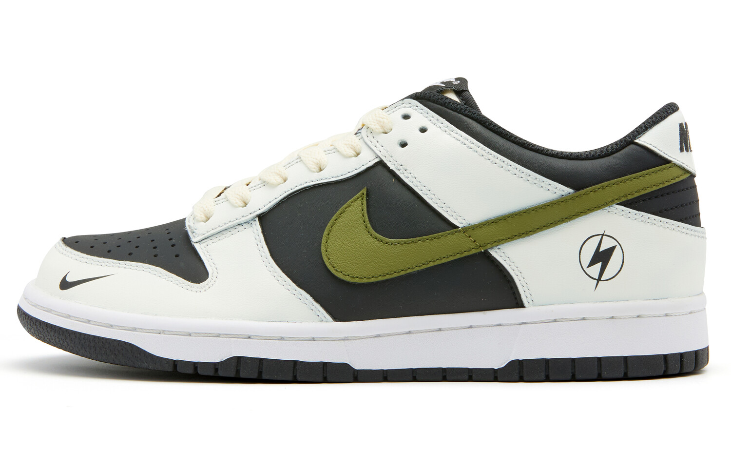 Кроссовки Nike Dunk Skateboarding Shoes Women's Low-top Cloud White/Core Black/Green Spark, цвет Customized