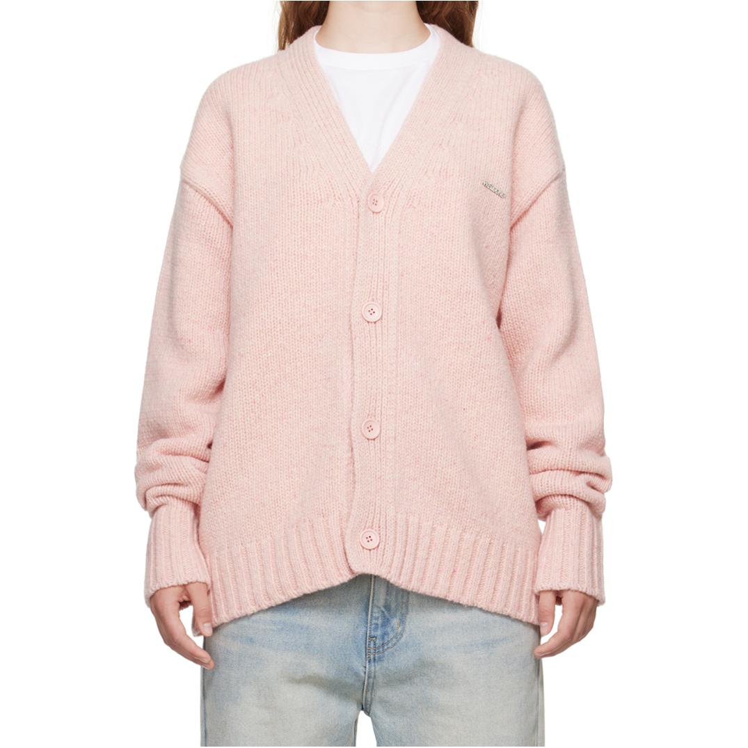 

Кардиган из смесовой шерсти WE11DONE, темно-розовый