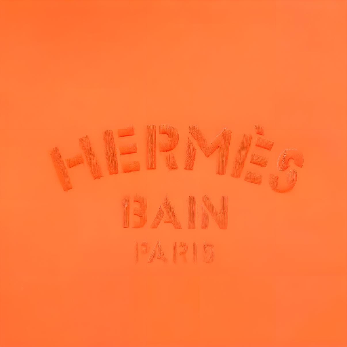 HERMES Необейн полиамидная муфта среднего размера женская оранжевая — фото 3