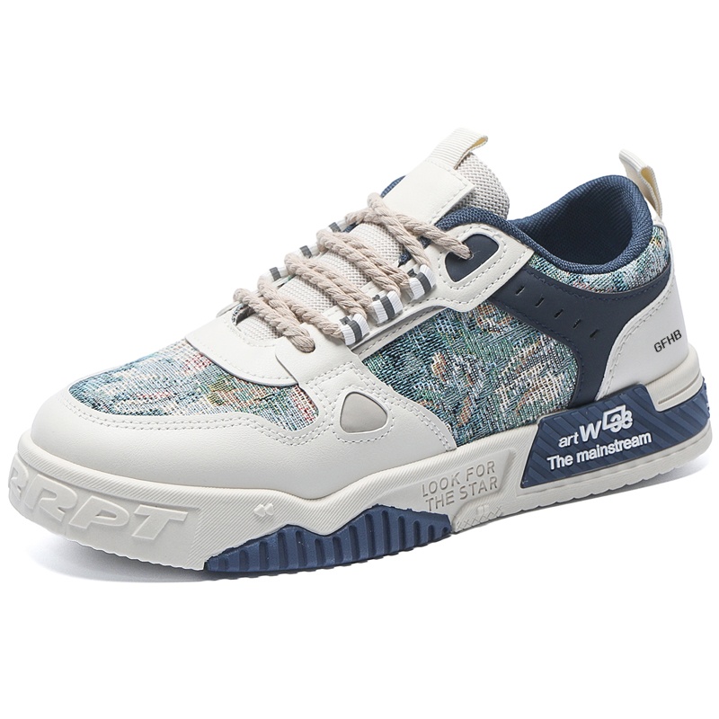 

Износостойкие дышащие низкие детские скейтерские кроссовки для подростков Kung Fu partners, синий