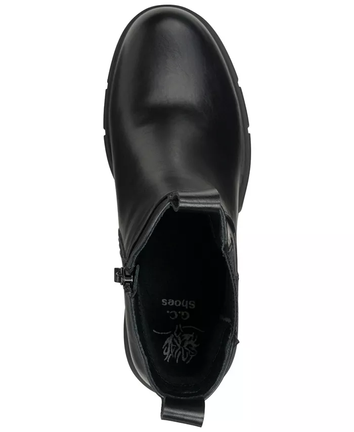 Женские ботинки Chelsea William на грубой подошве с петлей для облегчения надевания GC Shoes, черный — фото 4