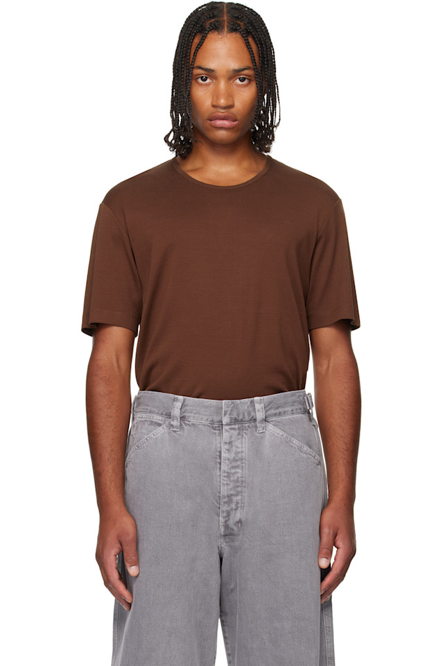 

Lemaire Коричневая ребристая футболка