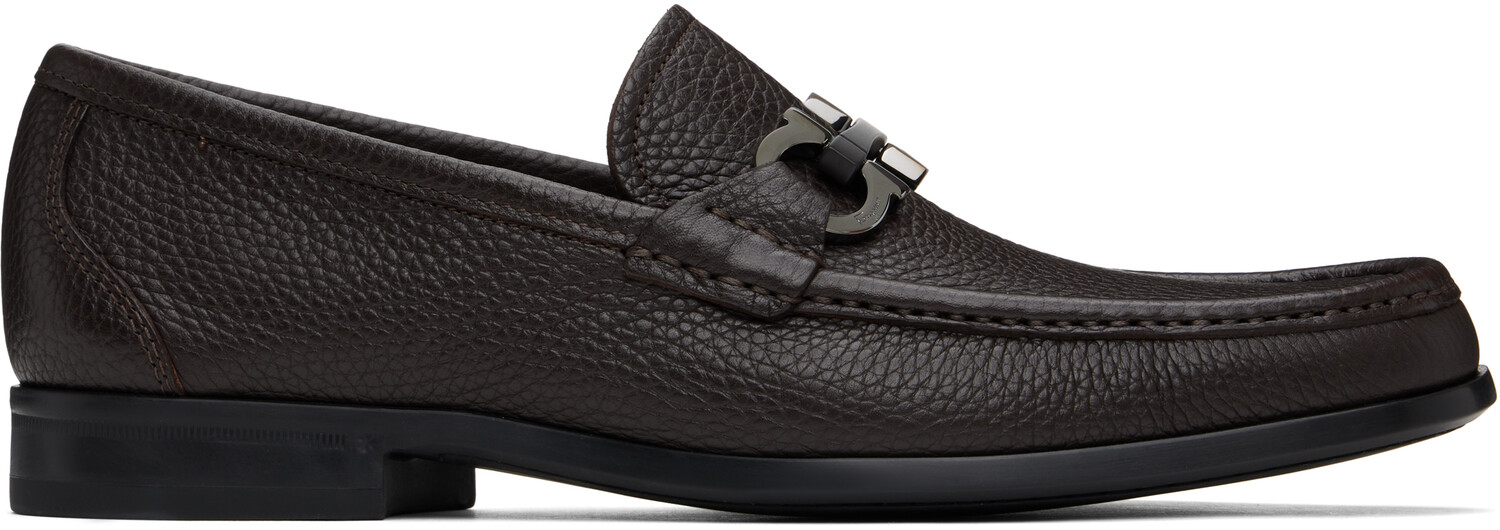

Коричневые мокасины с орнаментом Gancini Ferragamo, Hickory