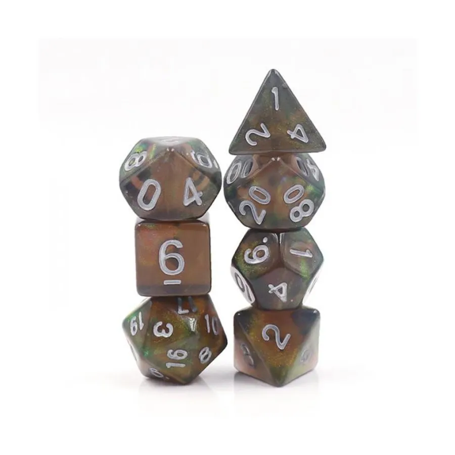 

Набор Poly - Night Wish с серебром (7), Dice Sets - Resin/Acrylic - Rainbow & Multi-Colored (Foam Brain Games)