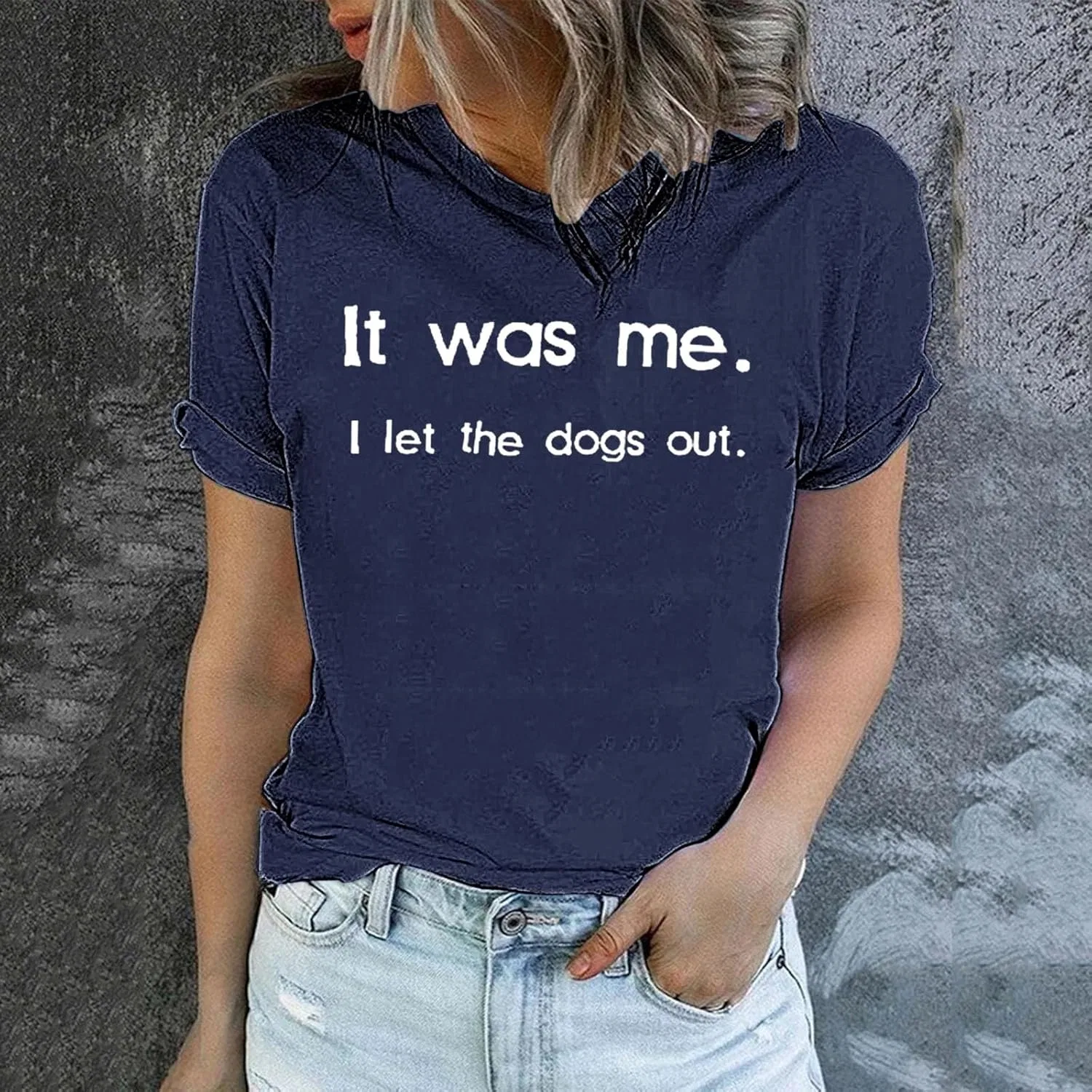 Футболка с принтом, Polyester, A#01navy — фото 2