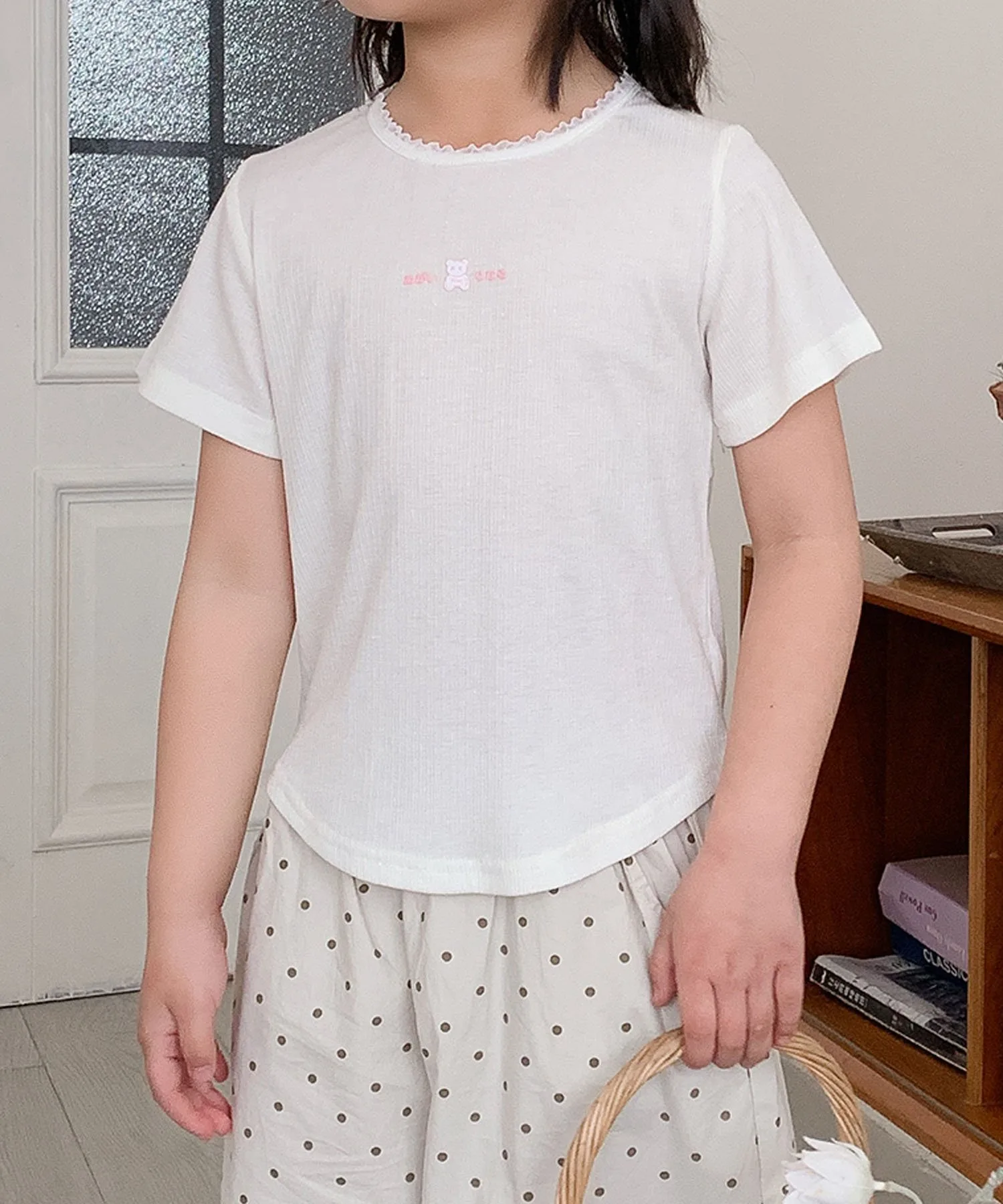 Детская футболка с лентой [aimoha-KIDS-] Aimoha Kids, off white — фото 3