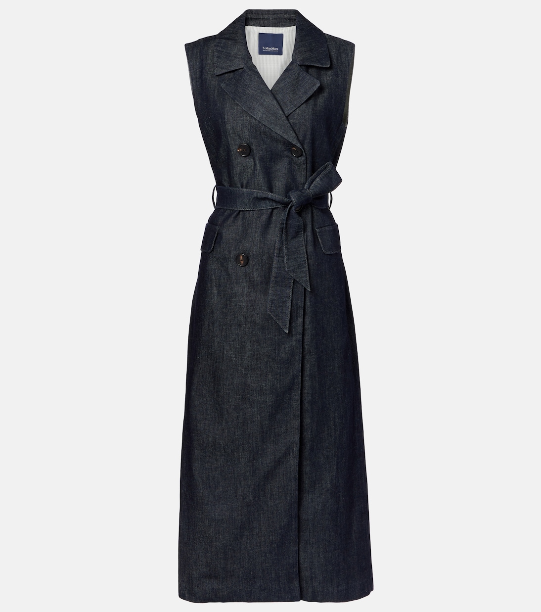 

Грета джинсовое макси-платье с поясом S Max Mara, Blue Pulito