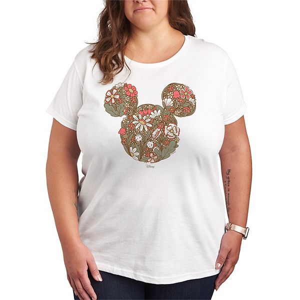 

Футболка с принтом Mickey Mouse в цветочном стиле Plus size Disney, White, Белый, Футболка с принтом Mickey Mouse в цветочном стиле Plus size Disney, White