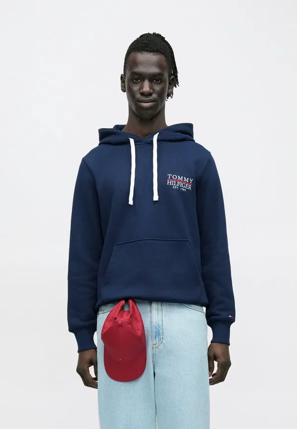 Толстовка с капюшоном на шнуровке и вышитым логотипом heritage Tommy Hilfiger, Navy — фото 3