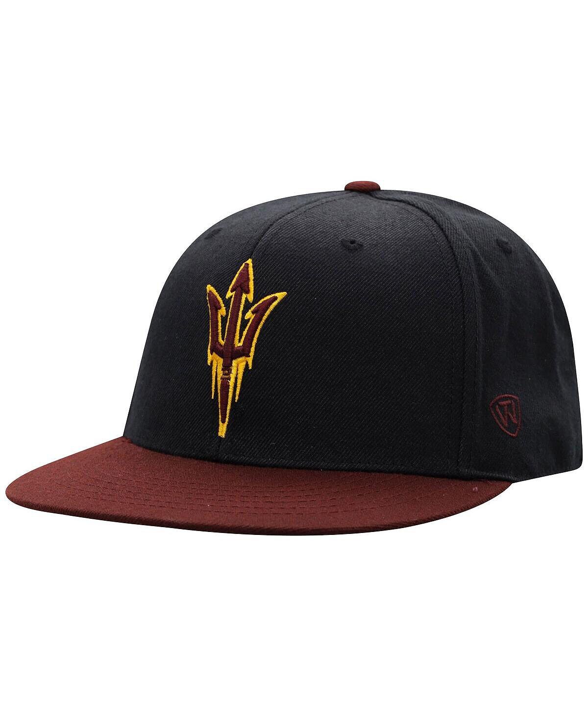 

Мужская черно-бордовая двухцветная приталенная шляпа штата Аризона Sun Devils Team Color Top of the World