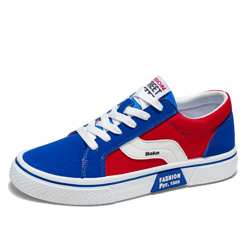 

Нескользящие износостойкие низкие мужские кроссовки BAKE, Blue Red