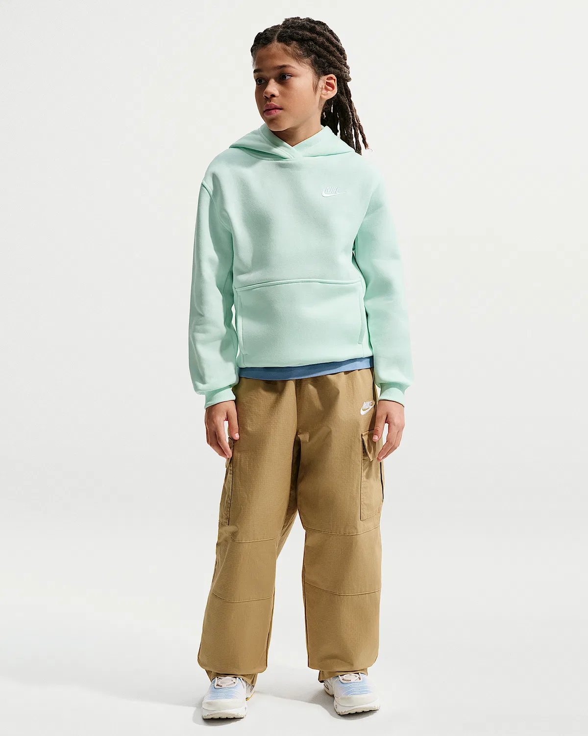 Детская толстовка Nike Sportswear Club Fleece, Barely Green/White — фото 4