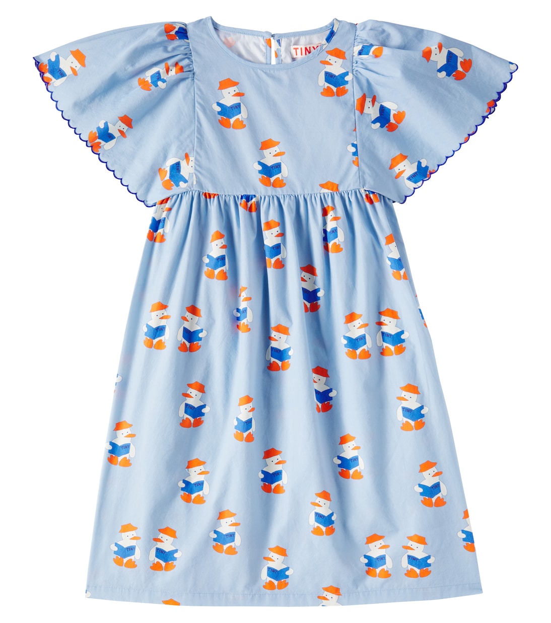 

Платье из хлопка с ажурным принтом Readers Tinycottons, Pastel Blue