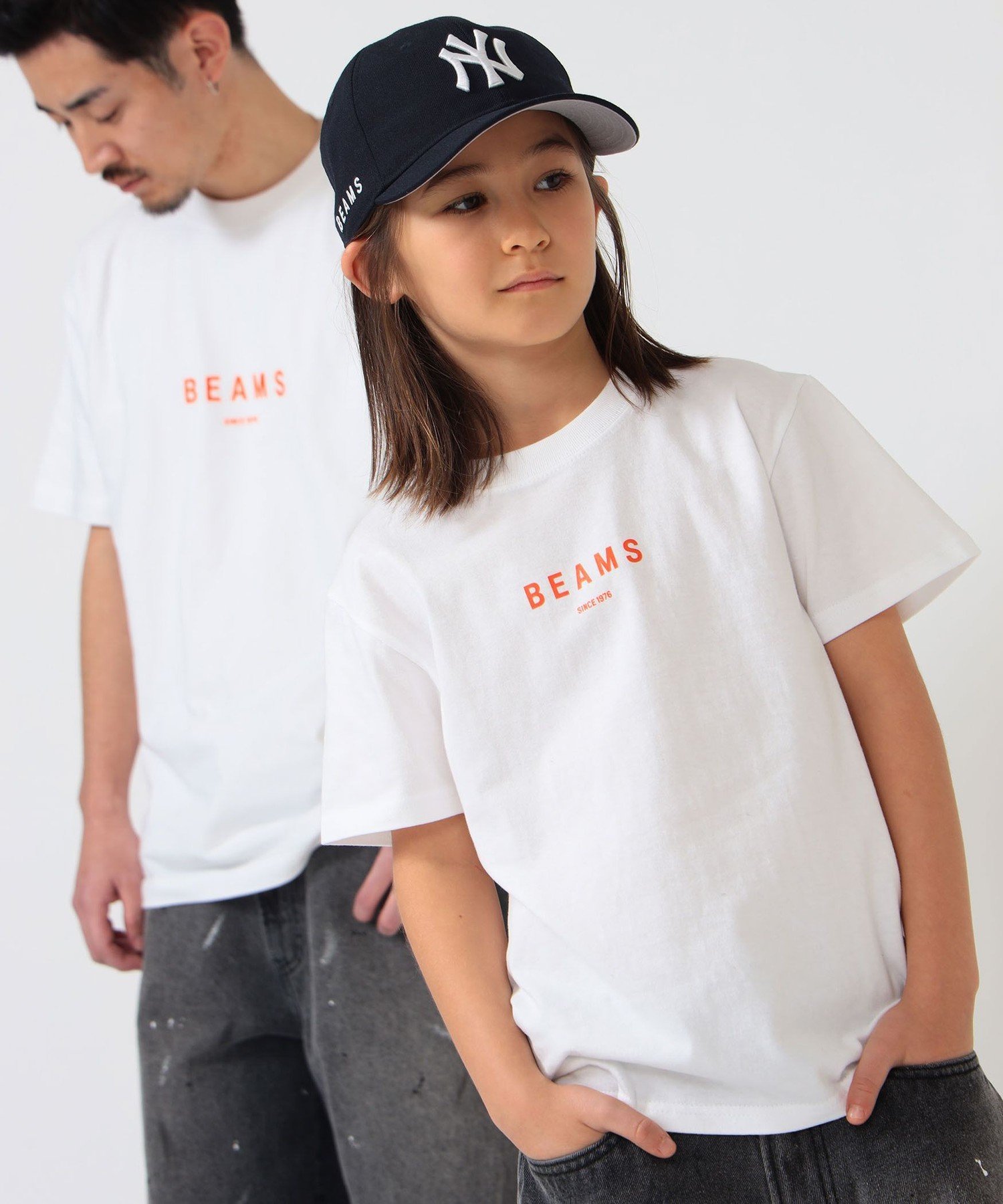 BEAMS * Детская футболка BEAMS / с логотипом BEAMS (110~160 см) 26SS Kodomo Beams, WHITE
