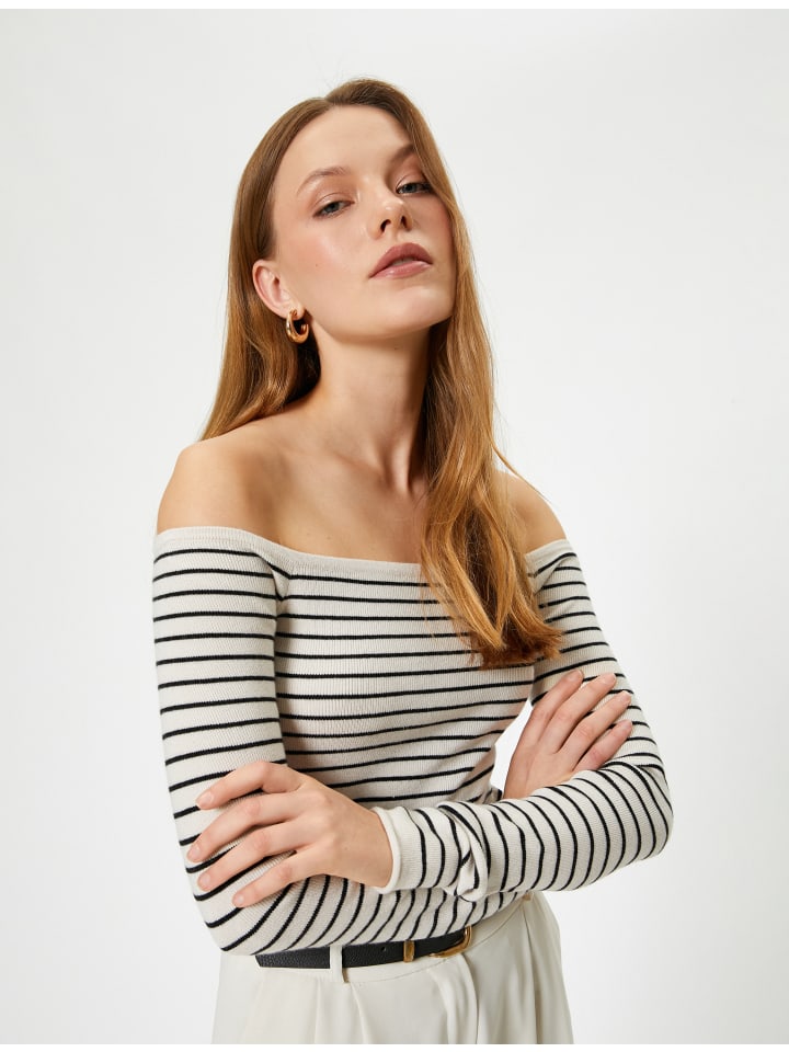 

KOTON Черный полосатый свитер