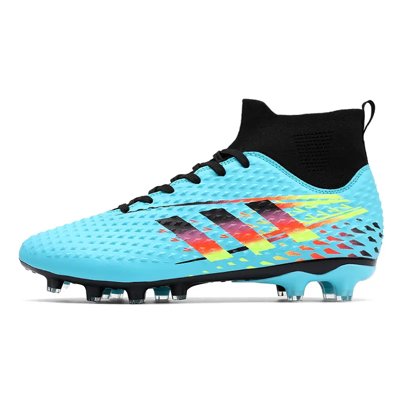 

Kuding Унисекс футбольные бутсы высокие белые лунный свет/аква/черный - аква [длинные шипы], цвет Aqua[Long Stud]