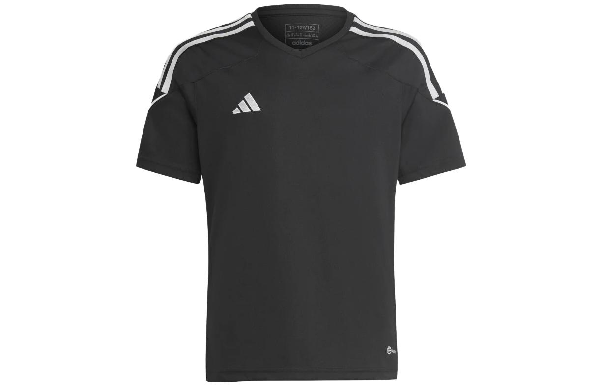 

Adidas Футболка с короткими рукавами и принтом логотипа бренда в полоску, черная, детская