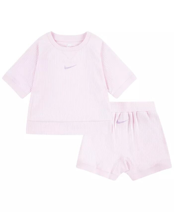 

Короткий комплект Readyset для мальчиков и девочек Nike, розовый