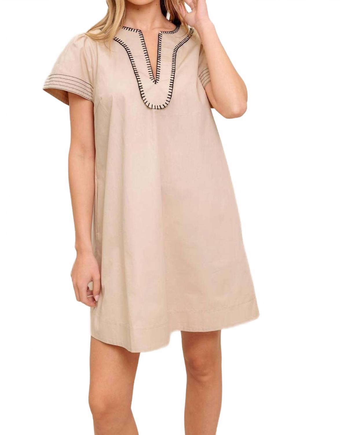 

Женское платье Иман из поплина в цвете таупе FLYING TOMATO, Taupe