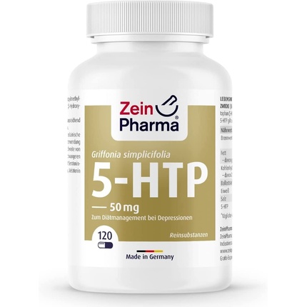 

Капсулы ZeinPharma 5-HTP 50 мг из экстракта семян гриффонии - 120 капсул, веганские, высокая доза