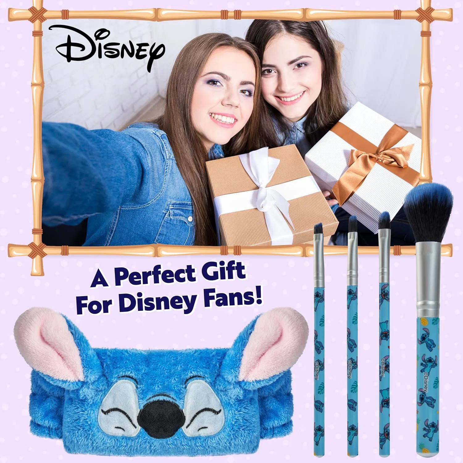 Набор кистей для макияжа Disney Lilo and Stitch с повязкой и чехлом Disney, Blue — фото 2